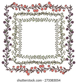 Floral borders collection made in vector. Beautiful design elements. 
