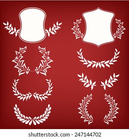  Floral borders collection. Vector illustration.