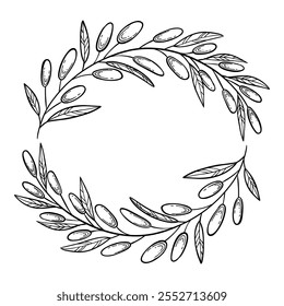 Fronteras y divisores florales. Elegantes marcos decorativos de plantas verdes y divisores ornamentales monograma para tarjeta de invitación de boda. Vector aislado icono sobre fondo blanco