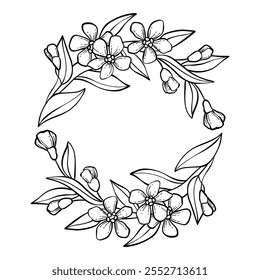 Fronteras y divisores florales. Elegantes marcos decorativos de plantas verdes y divisores ornamentales monograma para tarjeta de invitación de boda. Vector aislado icono sobre fondo blanco