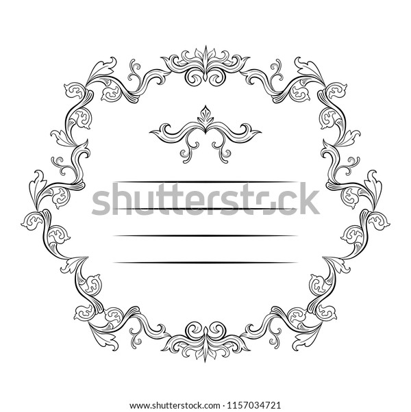Floral borders and Frames with place for text.\
Copy space and dividers or flourishes. Italian vintage ornament.\
Isolated Greeting card or wedding, certificate and diploma.\
Headpiece template