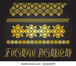 Floral borders and ornaments set