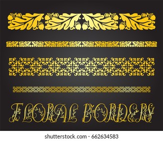 Floral borders and ornaments set