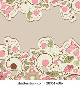 Floral borders retro vector