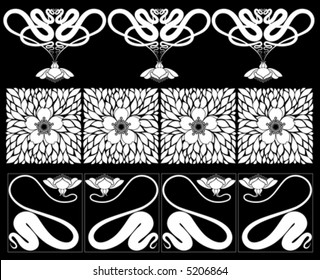 Blumenränder. Vektorgrafik.