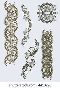 floral borders,ornaments,vector illustration