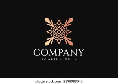 floral botanic beauty ornament symbol logo with abstract concept for fashion boutique and jewelery
