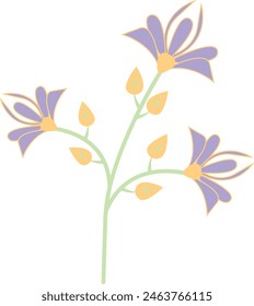 Floral Botanic Branch Element. For Greeting Card and Invitation Design. Isolated Vector Illustration