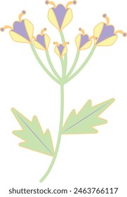Floral Botanic Branch Element. For Greeting Card and Invitation Design. Isolated Vector Illustration