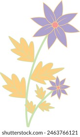 Elemento de rama botánica floral. Para Tarjeta de felicitación y diseño de invitación. Ilustración vectorial aislada