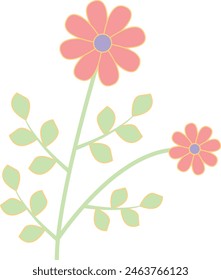 Floral Botanic Branch Element. For Greeting Card and Invitation Design. Isolated Vector Illustration