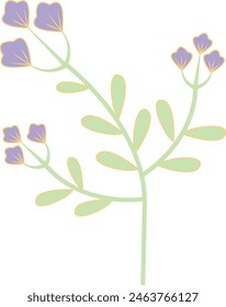 Floral Botanic Branch Element. For Greeting Card and Invitation Design. Isolated Vector Illustration