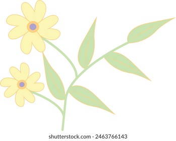 Elemento de rama botánica floral. Para Tarjeta de felicitación y diseño de invitación. Ilustración vectorial aislada