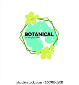 Floral Botanic Frame Logo Template