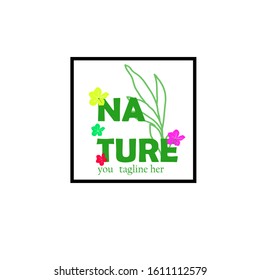Floral Botanic Frame Logo Template