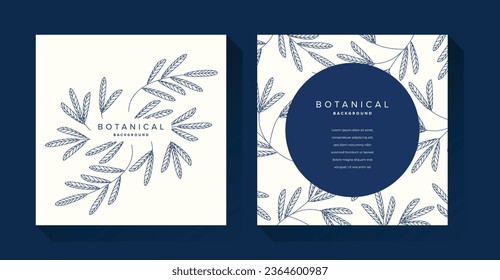 Fondo del Patrón Azul Botánico Floral