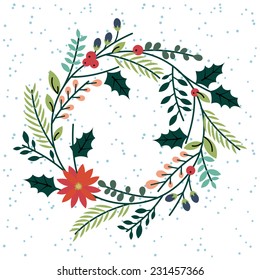 Floral or Botanical Christmas Wreath