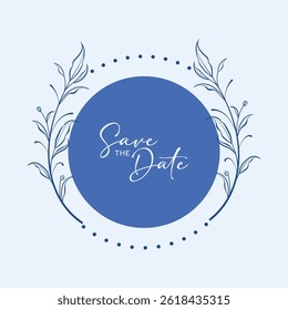 Floral botanical save the date frame wedding invitation