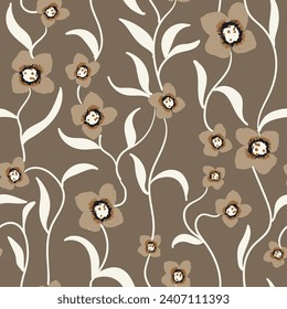 Floral botanical seamless pattern background suitable for fashion prints, graphics, backgrounds and crafts