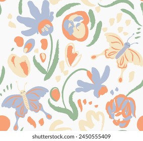 Floral and Botanical Seamless Pattern for girls