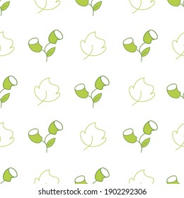 Floral botanical seamless patterns. Vector design for paper, cover, wallpaper, fabric, textile, interior decor and other project.