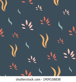 Floral botanical seamless patterns. Vector design for paper, cover, wallpaper, fabric, textile, interior decor and other project.