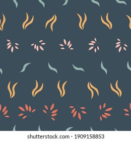 Floral botanical seamless patterns. Vector design for paper, cover, wallpaper, fabric, textile, interior decor and other project.