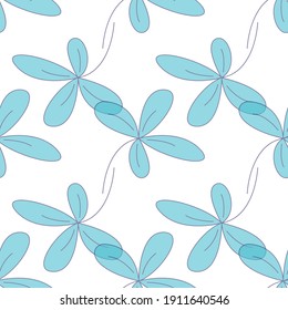Floral botanical seamless patterns. Vector design for paper, cover, wallpaper, fabric, textile, interior decor and other project.