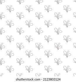 floral, botanical simple seamless pattern. Hand drawn linear and silhouette textures. Cute simple background. elegant template for fashionable printers. 