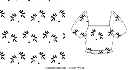Floral botanical vector texture pattern with flowers and leaves.seamless leaves pattern on background.Seamless pattern can be used for wallpaper