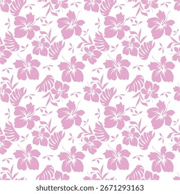 Padrão de textura de vetor botânico floral com flores e folhas. Padrão contínuo pode ser usado para papel de parede, preenchimentos de padrão, fundo da página da web, texturas de superfície.
