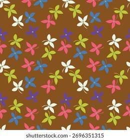 Floral botanical vector texture pattern with flowers and leaves. Seamless pattern can be used for wallpaper, pattern fills, web page background, surface textures.
