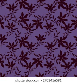 Floral botanical vector texture pattern with flowers and leaves. Seamless pattern can be used for wallpaper, pattern fills, web page background, surface textures.
