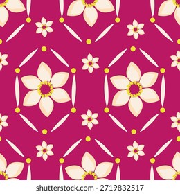 Floral botanical vector texture pattern with flowers and leaves. Seamless pattern can be used for wallpaper, pattern fills, web page background, surface textures.
