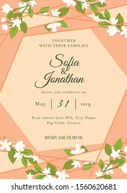 Floral botanical Wedding invitation template