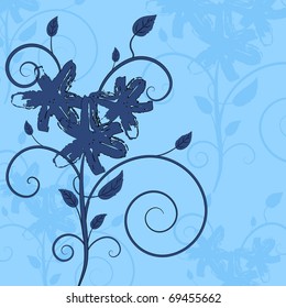 Floral bouquet - blue
