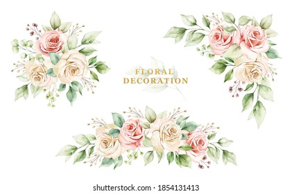 floral bouquet for decoration and card template