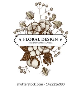 Floral bouquet design with colored lagurus, cotton, gypsophila