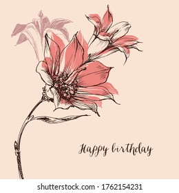 Floral bouquet hand drawn ornament for festive events