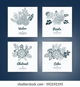 Floral bouquet icon vector illustration, flower bouquet icons set