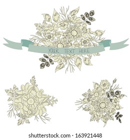 Floral bouquet with ribbon