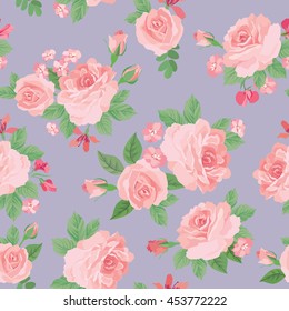 Floral bouquet seamless pattern. Flower posy background. Floral ornamental texture with flowers. Flourish tiled wallpaper