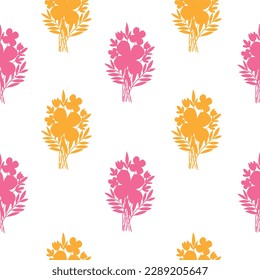 Floral bouquet seamless repeat pattern design. Contemporary modern minimal trendy fabric fashion textile print vector graphic. elegant girly feminine floral pattern 