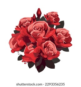 Floral bouquet symbolizes love and romance beautifully isolated