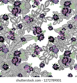 Floral bouquet vector pattern 