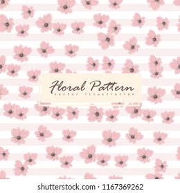 Floral bouquet vector pattern with flowers and leaves