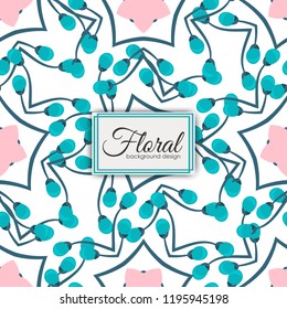 Floral bouquet vector pattern with flowers and leaves
