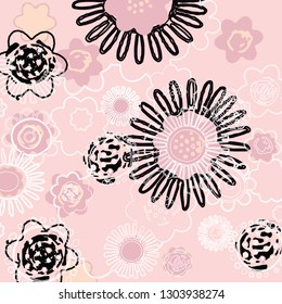 Floral bouquet, vector and pattern with flowers