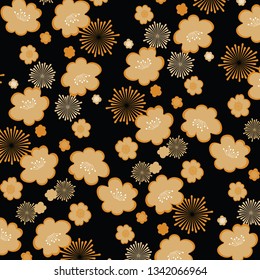Floral bouquet vector pattern with  flowers 