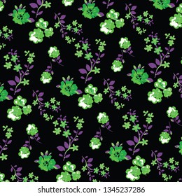 Floral bouquet vector pattern with  flowers and leaves


